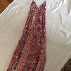 Japna Pink and Orange Paisley Maxi Dress